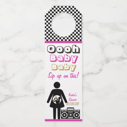 Hip Hop Baby shower|Oooh Baby Baby|Bottelaars Flessenhanger (Voorkant)