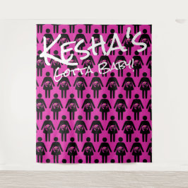 Hip Hop Baby shower|Zwangere pictogramfoto achterg Wandkleed