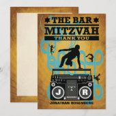 Hip Hop Bar Mitzvah - Hartelijk dank Bedankkaart (Voorkant / Achterkant)