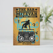 Hip Hop Bar Mitzvah sparen de Datum Save The Date (Staand voorkant)