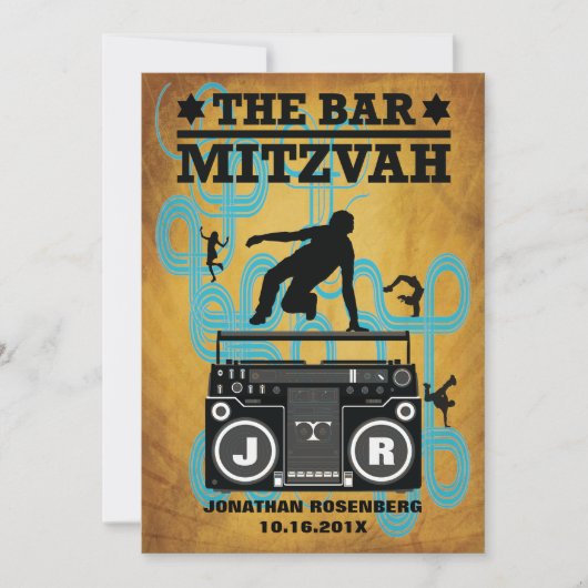 Hip Hop Bar Mitzvah Uitnodiging (Voorkant)