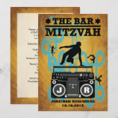 Hip Hop Bar Mitzvah Uitnodiging (Voorkant / Achterkant)