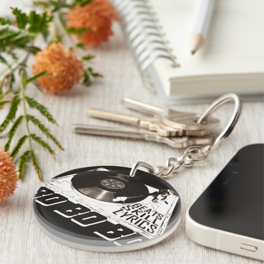 HIP HOP BEATS SKILL SONGTEKSTEN RECORDSPELER SLEUTELHANGER (Voorkant Rechts)