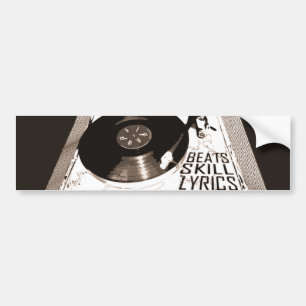 HIP HOP BEATT SKILL LYRICS OP PLATENSPELER BUMPERSTICKER