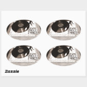 HIP HOP BEATT SKILL LYRICS OP PLATENSPELER OVALE STICKER (Vel)