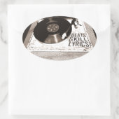 HIP HOP BEATT SKILL LYRICS OP PLATENSPELER OVALE STICKER (Tas)