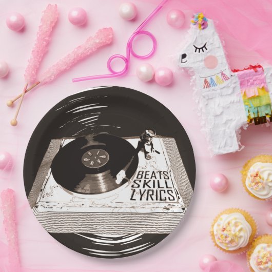 HIP HOP BEATT SKILL LYRICS OP PLATENSPELER PAPIEREN BORDJE (Feest)