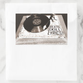 HIP HOP BEATT SKILL LYRICS OP PLATENSPELER RECHTHOEKIGE STICKER (Tas)