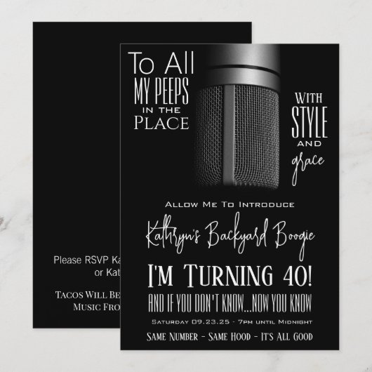 Hip Hop Birthday Kaart (Voorkant / Achterkant)