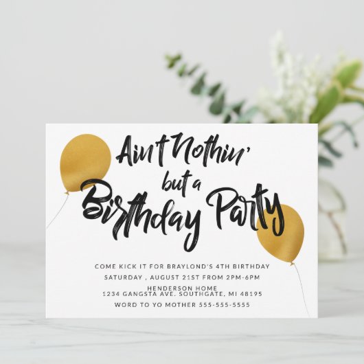 Hip Hop Birthday Party Invitation Kaart (Staand voorkant)