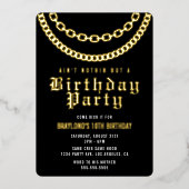 Hip Hop Birthday Uitnodiging met Real Folie (Voorkant)