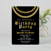 Hip Hop Birthday Uitnodiging met Real Folie (Staand Voorkant)