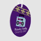 Hip Hop Boom Box Folieketting Ornament (voorkant)