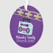Hip Hop Boom Box Folieketting Ornament (voorkant)