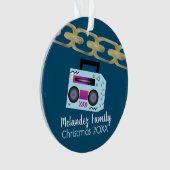 Hip Hop Boom Box Folieketting Ornament (voorkant)