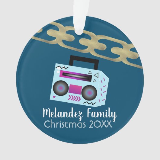 Hip Hop Boom Box Folieketting Ornament (voorkant)