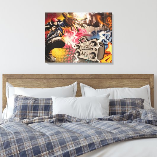 Hip Hop Boombox Graffiti Canvas Afdruk (Insitu (Slaapkamer))