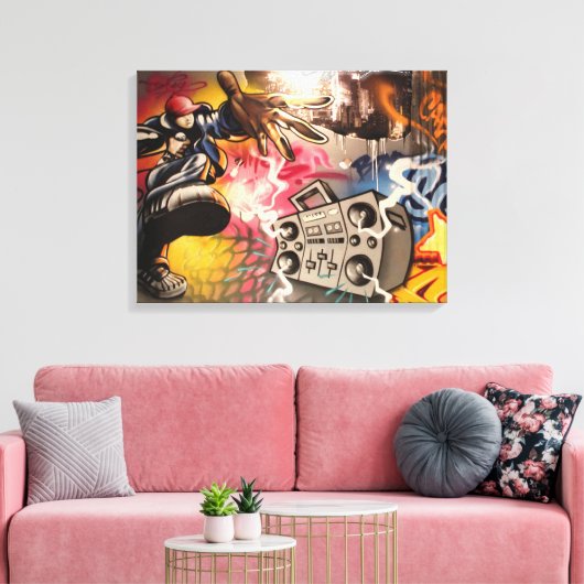 Hip Hop Boombox Graffiti Canvas Afdruk (Insitu (Woonkamer))