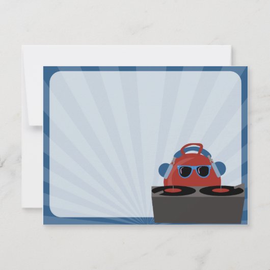 Hip Hop Bouncy Ball DJ Party Kaart (Achterkant)