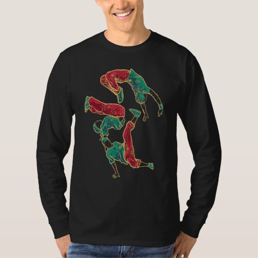 Hip Hop Break Dance Poses Bboy Breakdancer T-shirt (Voorkant)