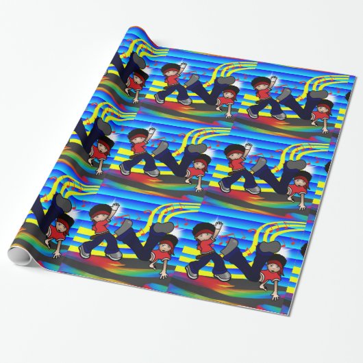 Hip Hop Break Dansen 2 Kinder Cadeaupapier (Uitgerold)