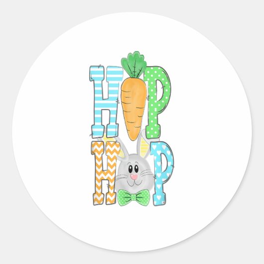 Hip Hop Bunny Easter Bunny Classic Rabbit Lover Ronde Sticker (Voorkant)