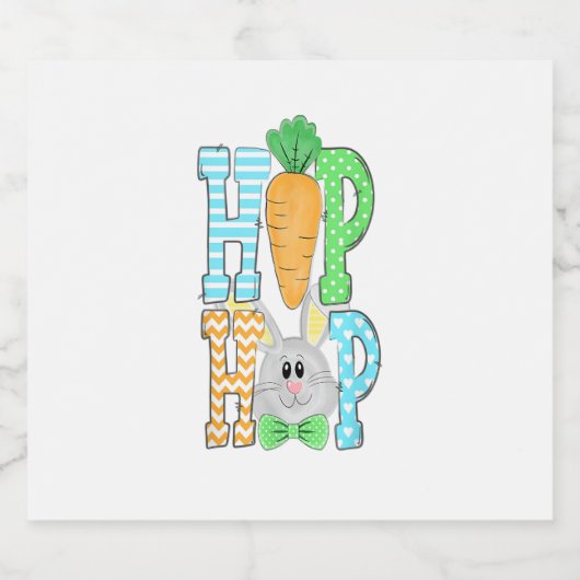 Hip Hop Bunny Easter Bunny Classic Rabbit Lover Sparkling Wijnetiket (Enkel label)