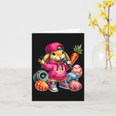 Hip Hop Bunny Easter Eggs Microfoon Vibe Kaart (Gele Bloem)