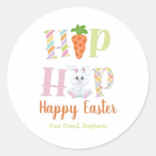 Hip Hop Bunny Pasen Zak Sticker Cadeautjes (Voorkant)