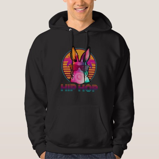Hip Hop Bunny With Sunglasses Cute Easter  Rabbit  Hoodie (Voorkant)