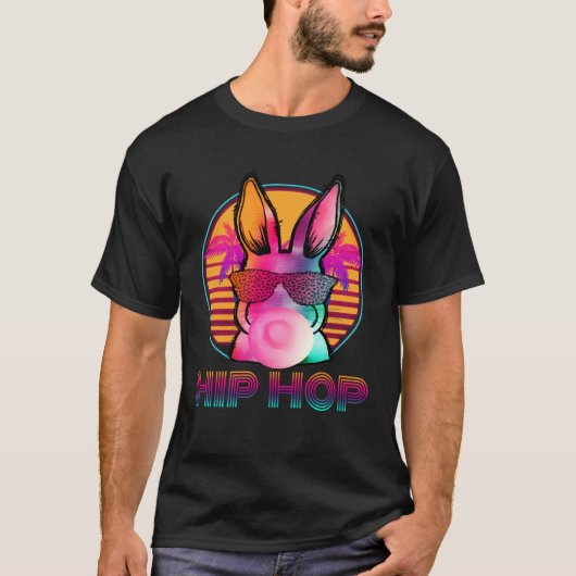 Hip Hop Bunny With Sunglasses Cute Easter  Rabbit  T-shirt (Voorkant)
