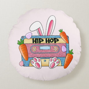 Hip Hop Cassettebandje Bunny Rond Kussen