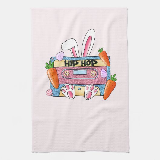Hip Hop Cassettebandje Bunny Theedoek (Verticaal)