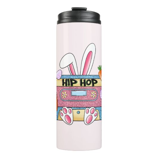 Hip Hop Cassettebandje Bunny Thermosbeker (Voorkant)