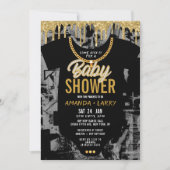 Hip Hop Chain Baby shower Invitation Kaart (Voorkant)