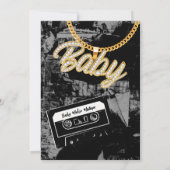 Hip Hop Chain Baby shower Invitation Kaart (Achterkant)