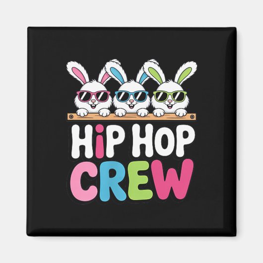 Hip Hop Crew Bunny Squad Grappige Pasen Feest Sfee Magneet (Voorkant)