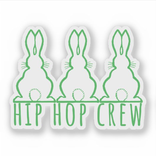 Hip Hop Crew Cute Bunnies Sticker (Voorkant)