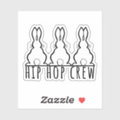 Hip Hop Crew Cute Bunny Rabbits Sticker (Vel)