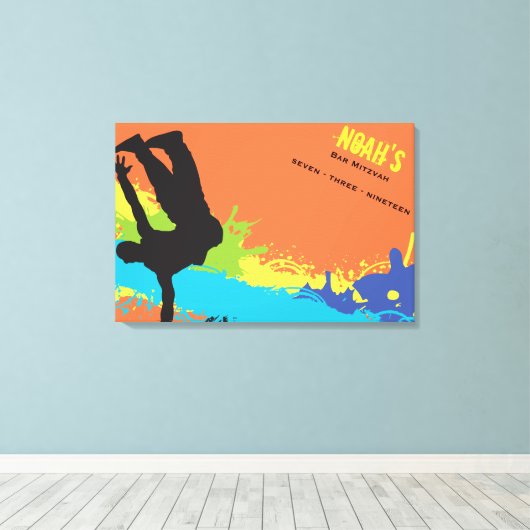 HIP HOP DANCE Bar Bat Mitzvah Inloggen Board Canvas Afdruk (Insitu (Houten vloer))