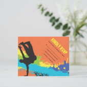 HIP HOP DANCE Bar Mitzvah Reply Card RSVP Kaartje (Staand voorkant)