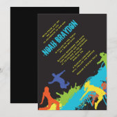 HIP HOP DANCE Bat Bar Mitswa Uitnodiging (Voorkant / Achterkant)