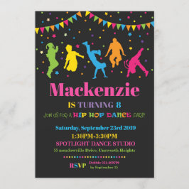 Hip Hop Dance Birthday Party Invitation Girl Kaart
