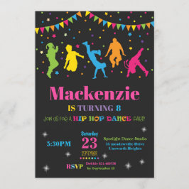 Hip Hop Dance Birthday Party Invitation Girl Kaart