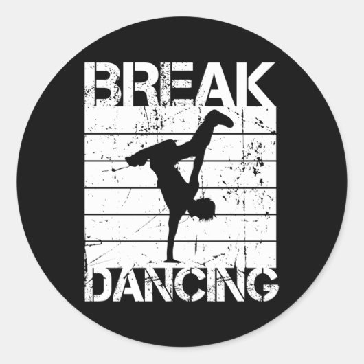 Hip Hop Dance Breakdance B- Ronde Sticker (Voorkant)