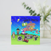 Hip Hop Dance Life Kind's Party Uitnodigen Kaart (Staand voorkant)