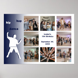 Hip-Hop Dance Party 13th Birthday Photo Collage Poster