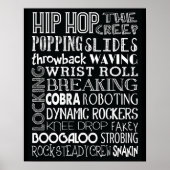 Hip Hop Dance Subway Art Poster (Voorkant)