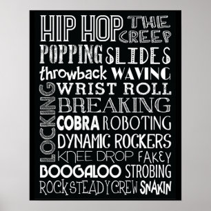 Hip Hop Dance Subway Art Poster