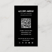 Hip Hop Dancer Moderne Foto Sociale Media QR Code Visitekaartje (Achterkant)